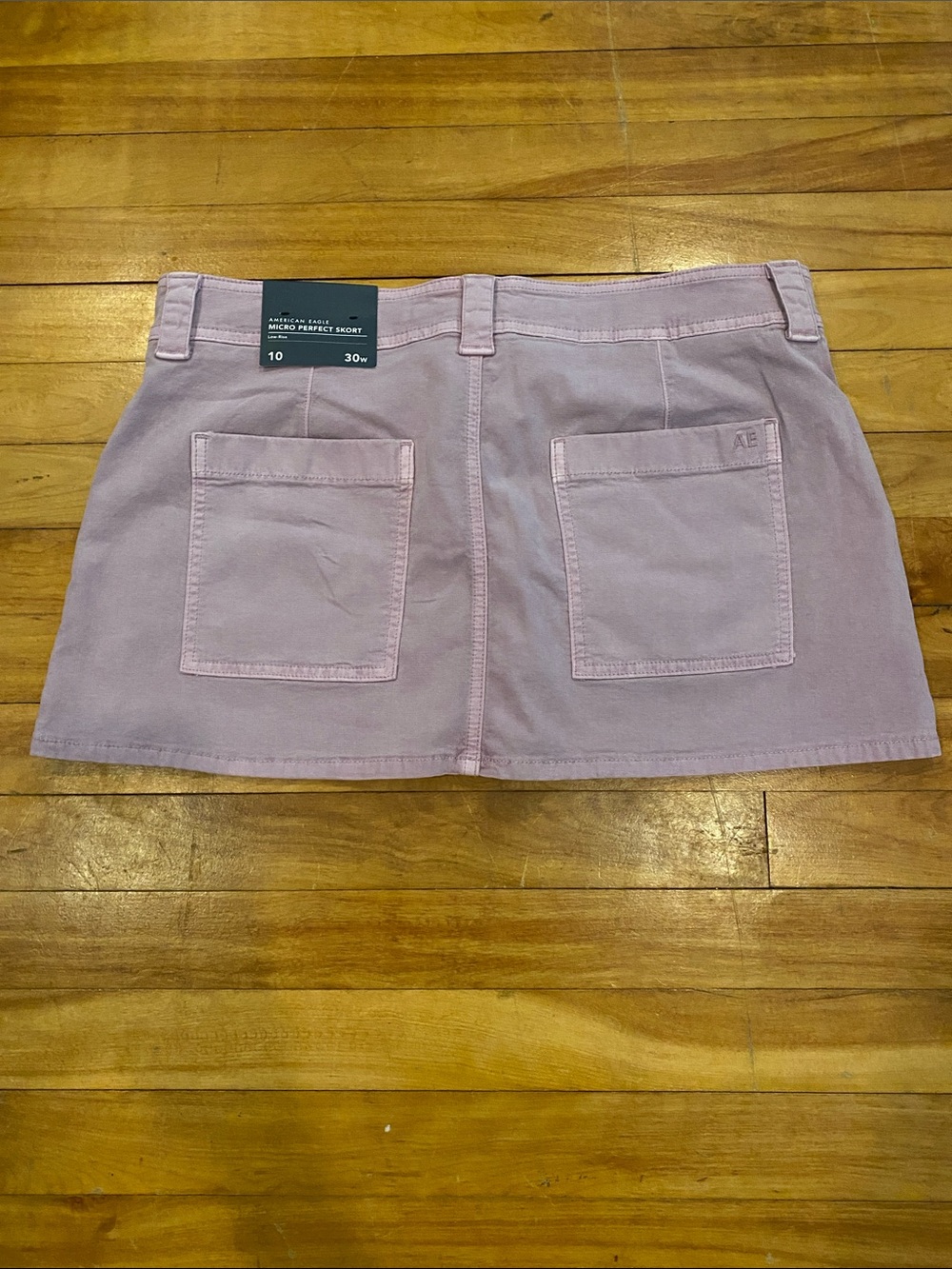 aerie pastel pink denim mini skirt